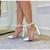 Sapato feminino  scarpin salto bloco amarrar abotoar Branco