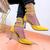 Sapato Feminino Scarpin Salto Médio 3 Tiras Elegante 129 Amarelo
