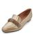 Sapato Feminino Vizzano Loafer REF: 1351107 METALIZADO-TIRA PRONTA STRASS Dourado, Bege, Cristal