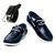 Sapato Masculino De Couro Casual Moderno Mocassim Solado Costurado + Cinto Azul petróleo