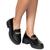 Sapato Mocassim Feminino Tratorado Conforto Moderno Corrente Estilo Shoes Preto