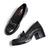 Sapato Mocassim Oxford Feminino Horsebit Loafer Salto Bloco Ref.: Marilyn 7003 Excelente Qualidade Preto