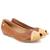 Sapato Peep Toe Feminino Salto Embutido Ortopedico Usaflex N2206003 Canela