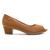 Sapato Peep Toe Usaflex Feminino Em Couro Salto Bloco Textura MM1504 Caramelo