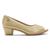 Sapato Peep Toe Usaflex Feminino Em Couro Salto Bloco Textura MM1504 Dourado
