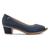 Sapato Peep Toe Usaflex Feminino Em Couro Salto Bloco Textura MM1504 Azul escuro