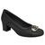 Sapato Piccadilly Salto Bloco - Feminino Preto, Linho