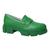 Sapato Quiz 641747-20 Mocassim Oxford Casual Salto Tratorado Feminino Verde