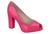 Sapato salto alto grosso meia pata peeptoe beira rio 4788.301 Pink verniz