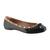 Sapato Sapatilha Via Uno 308083 Bico Quadrado Casual Laço Feminino Preto