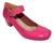 Sapato Sarah Calçados Feminino Confortavel Salto Baixo Grosso Pink verniz