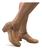 Sapato Sarah Calçados Feminino Confortavel Salto Baixo Grosso Nude verniz