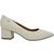 Sapato Scarpin Feminino Bico Fino Salto Médio Vizzano 1220.315 Off white, Dourado