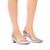 Sapato Scarpin Feminino Confort Metalizado Brilho Salto Baixo A2.16 Prata