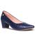 Sapato Scarpin Feminino Croco Tendencia Bico Fino Blogueira Azul marinho