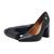 Sapato Scarpin Feminino Salto Grosso Alto Bico Fino Confortavel Flex 1285.400 Preto