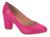 Sapato Scarpin Feminino Salto Médio Grosso Bico Redondo Pink pelica