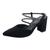 Sapato Scarpin Feminino Tiras Strass Bico Fino Via Marte Preto nobuck