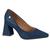 Sapato Scarpin Feminino Vizzano Salto Bloco Bico Fino Fashion Marinho