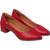 Sapato Scarpin Salto Baixo Grosso Social Conforto Bico Fino Vermelho