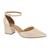 Sapato Scarpin Salto Grosso Baixo Feminino Vizzano Creme, Pelica