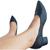 Sapato Scarpin Usaflex Couro Macio Salto Bloco Confortável Preto