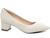 Sapato Scarpin Verniz Branco Salto Bloco Baixo AVS 2095-00B Branco