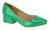 Sapato Scarpin Vizzano Salto Baixo Grosso Bico Redondo 1346 Verde verniz
