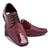 Sapato Social Casual Masculino Bico Quadrado Elegante e Moderno Acabamento Brilhoso Vermelho