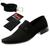 Sapato Social + Cinto + Carteira Black Moderno Modelo Exclusivo Linha Oxford Leve e Confortável Preto