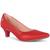 Sapato Scarpin Salomé Feminino Bico Fino Salto Alto Bloco Quadrado Vermelho