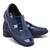 Sapato Social Infantil Bico Quadrado Com Solado de Borracha Leve e Confortável Azul schi, 444