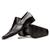 Sapato Social Masculino Calce Fácil Bico Quadrado Costura Reforçada Preto