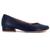 Sapato Usaflex Scarpin Couro Salto Baixo Conforto Bem Estar Azul