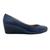 Sapato Usaflex Scarpin Salto Anabela Couro Plataforma Azul
