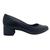Sapato Usaflex Scarpin Salto Bloco Couro Confortável Preto