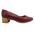 Sapato Usaflex Scarpin Salto Bloco Couro Confortável Vermelho