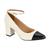 Sapato Vizzano Salto Bloco - Feminino Branco off, Preto