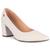 Scarpin Clássico Feminino Salto Alto Bloco Grosso Quadrado Off, White