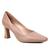 Scarpin Couro Shoestock Salto Flare Bico Quadrado Nude