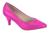 Scarpin Feminino Beira Rio Conforto Salto Baixo Bico Fino Pink neon napa