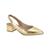 Scarpin Feminino Beira Rio Slingback Salto Grosso Baixo Moda Dourado