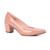 Scarpin Feminino Com Salto Grosso Bloco Elegante Bico Fino Nude