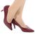 Scarpin Feminino Salto Baixo Fino Outono Inverno Valle Shoes Verniz marsala, Ref 720