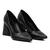 Scarpin Feminino Salto Grosso Bico Fino Estilo Casual Preto