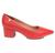 Scarpin Feminino Vizzano Salto Grosso Verniz 1220.315 Vermelho