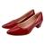 Scarpin verniz feminino sapato social salto grosso bico fino confortavel Vermelho