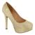 Scarpin Vizzano Meia Pata Salto Alto l Verniz Feminino 1830.501 Creme