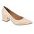 Scarpin Vizzano Sapato Salto Baixo Grosso Original Conforto Creme