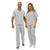 Scrubs Blusa e Calça  Enfermagem Cuidadora Hospitalar Plus Size G1 PH07 - 1 Branco